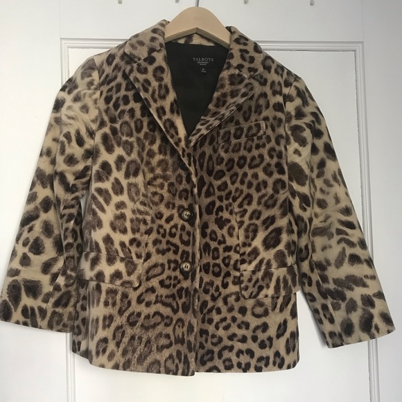 Talbots Leopard print jacket with 3/4 sleeves. - Picture 1 of 4